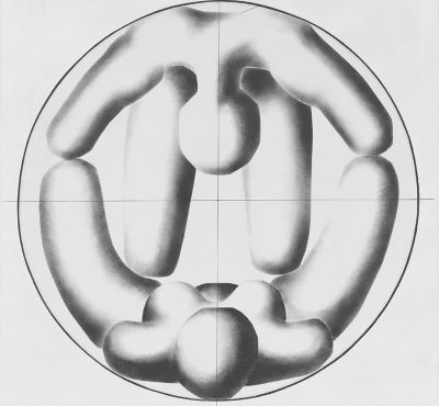 Männlich – Weiblich 1, 1969, Kaseinfarbe/Leinwand, 100x100 cm
