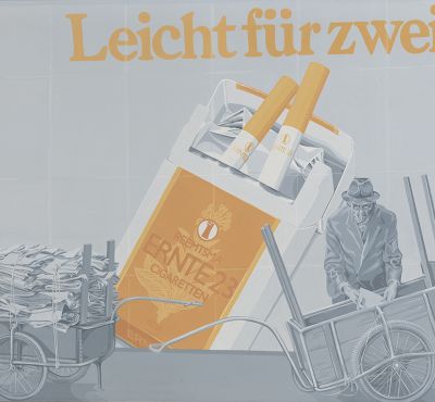 Der Altpapiersammler, 1977, Kaseinfarbe/Leinwand, 90x120 cm